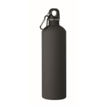 Borraccia in acciaio inox riciclato con finitura gommata e moschettone 750 ml color nero