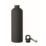 Borraccia in acciaio inox riciclato con finitura gommata e moschettone 750 ml color nero seconda vista
