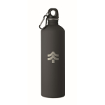 Borraccia in acciaio inox riciclato con finitura gommata e moschettone 750 ml color nero vista principale