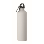 Borraccia in acciaio inox riciclato con finitura gommata e moschettone 750 ml color bianco