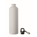 Borraccia in acciaio inox riciclato con finitura gommata e moschettone 750 ml color bianco seconda vista
