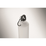 Borraccia in acciaio inox riciclato con finitura gommata e moschettone 750 ml color bianco terza vista fotografica