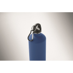 Borraccia in acciaio inox riciclato con finitura gommata e moschettone 750 ml color blu reale terza vista fotografica