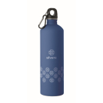 Borraccia in acciaio inox riciclato con finitura gommata e moschettone 750 ml color blu reale vista principale