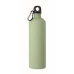 Borraccia in acciaio inox riciclato con finitura gommata e moschettone 750 ml color verde menta