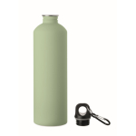 Borraccia in acciaio inox riciclato con finitura gommata e moschettone 750 ml color verde menta seconda vista
