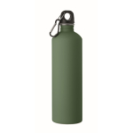 Borraccia in acciaio inox riciclato con finitura gommata e moschettone 750 ml color verde scuro