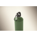 Borraccia in acciaio inox riciclato con finitura gommata e moschettone 750 ml color verde scuro seconda vista fotografia
