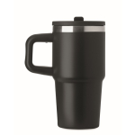 Bicchiere termico in acciaio inox riciclato con coperchio e cannuccia 500ml color nero sesta vista