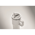 Bicchiere termico in acciaio inox riciclato con coperchio e cannuccia 500ml color bianco