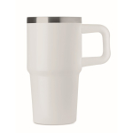 Bicchiere termico in acciaio inox riciclato con coperchio e cannuccia 500ml color bianco ottava vista
