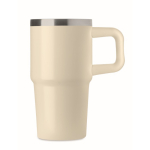 Bicchiere termico in acciaio inox riciclato con coperchio e cannuccia 500ml color beige ottava vista