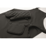 Set da cucina in cotone riciclato con cuciture trapuntate 180 g/m² color nero seconda vista fotografica