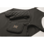 Set da cucina in cotone riciclato con cuciture trapuntate 180 g/m² color nero seconda vista principale