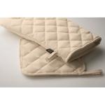 Set da cucina in cotone riciclato con cuciture trapuntate 180 g/m² color beige terza vista fotografica