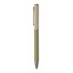 Penna in alluminio riciclato con meccanismo a rotazione e finitura gommata color verde menta quinta vista