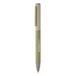 Penna in alluminio riciclato con meccanismo a rotazione e finitura gommata color verde menta vista principale