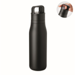 Bottiglia termica in acciaio inox riciclato con manico e tappo facile 500 ml color nero