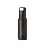 Bottiglia termica in acciaio inox riciclato con manico e tappo facile 500 ml color nero vista area di stampa