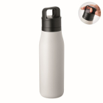 Bottiglia termica in acciaio inox riciclato con manico e tappo facile 500 ml color bianco