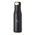 Bottiglia termica in acciaio inox riciclato con manico e tappo facile 500 ml color blu mare quinta vista principale
