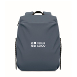 Zaino in nylon idrorepellente compatibile con laptop da 16” color nero opaco vista area di stampa