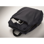 Zaino in nylon idrorepellente compatibile con laptop da 16” color blu mare quinta vista fotografica