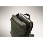 Zaino in nylon idrorepellente compatibile con laptop da 16” color verde scuro terza vista fotografica