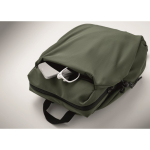 Zaino in nylon idrorepellente compatibile con laptop da 16” color verde scuro quinta vista fotografica