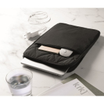 Custodia per laptop in nylon imbottita con tasca frontale 15'' color nero seconda vista ambiente