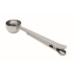 Cucchiaio dosatore in acciaio inox con clip di chiusura 15 ml color argento seconda vista