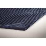 Coperta in pile a righe con nastro e cartoncino kraft 450 g/m² color blu terza vista fotografica