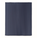 Coperta in pile a righe con nastro e cartoncino kraft 450 g/m² color blu quarta vista