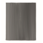 Coperta in pile a righe con nastro e cartoncino kraft 450 g/m² color grigio scuro quarta vista