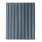 Coperta in pile a righe con nastro e cartoncino kraft 450 g/m² color nero opaco quarta vista