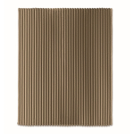 Coperta in pile a righe con nastro e cartoncino kraft 450 g/m² color cachi quarta vista