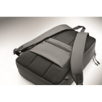 Zaino per laptop in RPET 600D con frontale rigido 15'' color nero ottava vista fotografica