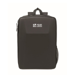 Zaino per laptop in RPET 600D con frontale rigido 15'' color nero vista area di stampa
