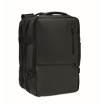 Zaino espandibile in RPET 600D con scomparti e fascia per trolley 20L color nero