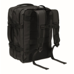 Zaino espandibile in RPET 600D con scomparti e fascia per trolley 20L color nero seconda vista