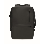 Zaino espandibile in RPET 600D con scomparti e fascia per trolley 20L color nero terza vista