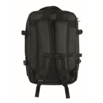 Zaino espandibile in RPET 600D con scomparti e fascia per trolley 20L color nero quinta vista