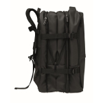Zaino espandibile in RPET 600D con scomparti e fascia per trolley 20L color nero sesta vista