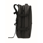 Zaino espandibile in RPET 600D con scomparti e fascia per trolley 20L color nero settima vista
