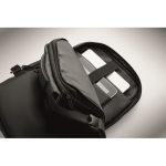 Zaino espandibile in RPET 600D con scomparti e fascia per trolley 20L color nero vista fotografia