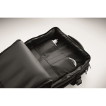 Zaino espandibile in RPET 600D con scomparti e fascia per trolley 20L color nero vista fotografia