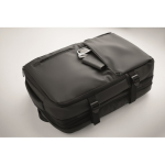Zaino espandibile in RPET 600D con scomparti e fascia per trolley 20L color nero vista fotografia