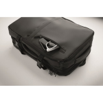 Zaino espandibile in RPET 600D con scomparti e fascia per trolley 20L color nero vista fotografia