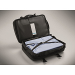 Zaino espandibile in RPET 600D con scomparti e fascia per trolley 20L color nero vista fotografia