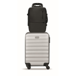 Zaino espandibile in RPET 600D con scomparti e fascia per trolley 20L color nero